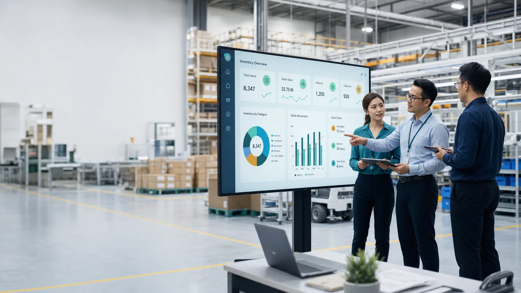 Visualisasi dashboard monitoring inventory